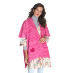 Poncho chaleco abierto jaspe rosa