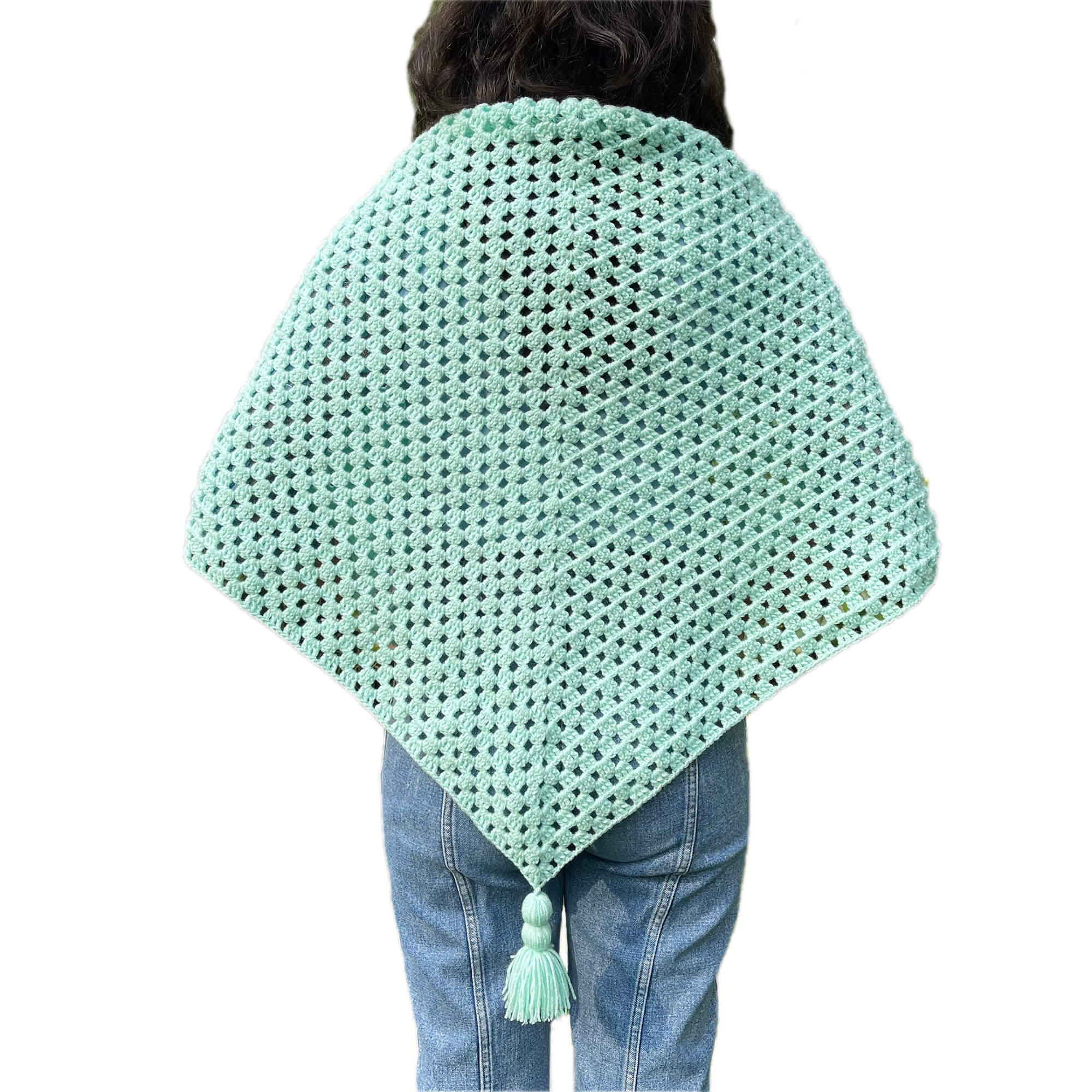 Two Sisters | Bufanda Chal, Tejido a Mano Crochet Unitalla (Menta) - Imagen 3