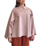 Poncho saco rosa suede